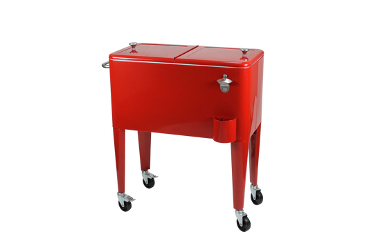 Kailua Cooler - Patio Cooler, American Cool Box, Refrigerated Truck, Party Drinks Cooler, Red