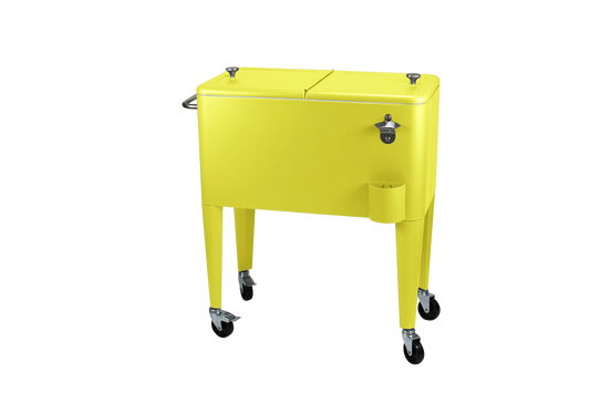 Kailua Cooler - Patio Cooler, American Cool Box, Refrigerated Truck, Party Drinks Cooler, Yellow