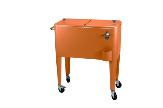 Kailua Cooler - Patio Cooler, American Cool Box, Refrigerated Truck, Party Drinks Cooler, Orange