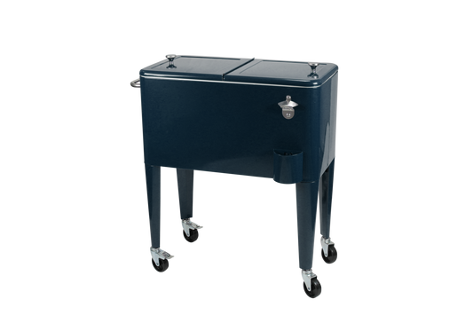 Kailua Cooler - Patio Cooler, American Cool Box, Refrigerated Truck, Party Drinks Cooler, Dark Blue